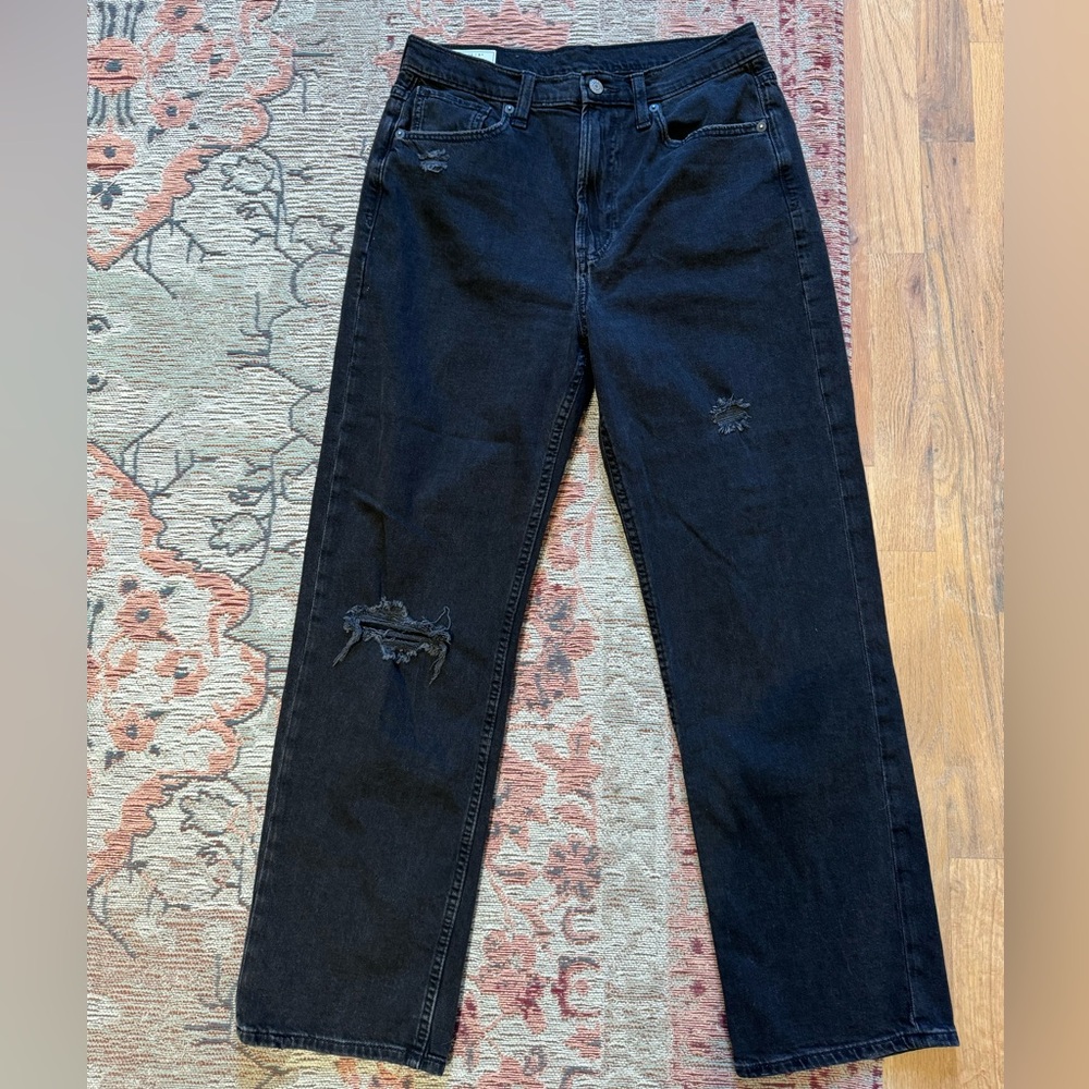 Gap loose high rise black jeans size 28